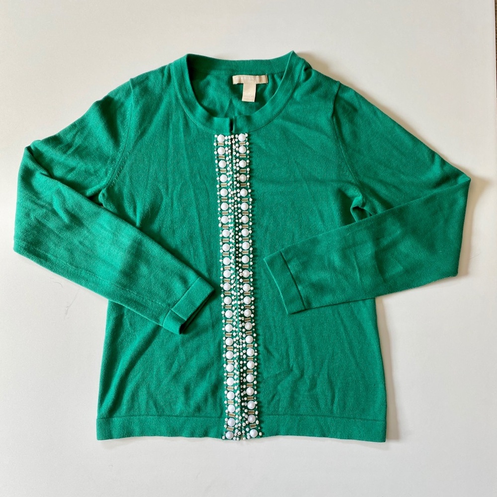 Banana Republic Green Embellished Cardigan